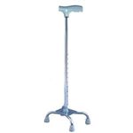 Stainless Steel Quadripod Cane - Silver