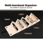 product_image_name-Generic-Silencio Sunglasses Organizer with 5 Slots, Travel Eyeglass Case, Portable Storage Bag, Foldable, Display Case for Women and Men, Black, Leather-4