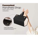 product_image_name-Generic-Silencio Sunglasses Organizer with 5 Slots, Travel Eyeglass Case, Portable Storage Bag, Foldable, Display Case for Women and Men, Black, Leather-6