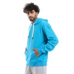 Pavone Solid Pattern Hoodie with Front Pocket - Turquoise - image 2