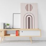 product_image_name-Home Gallery-لوحة فنية جدارية مطبوعة على قماش بتصميم هندسي مسطح مرسوم يدويًا مقاس 120*80-1