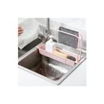 Sponge Holder Sink Organizer Drain Rack  Expandable Storage Drain Basket Rack Blue 50cm