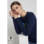 product_image_name-Generic-سترة زرقاء مع تطريز متعدد الألوان MEOW، ياقة دائرية وأكمام طويلة.-3