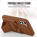 product_image_name-Generic- جراب جلد بتصميم محفظة متوافق مع اوبو رينو 14F / اوبو رينو 14 اف اس، غطاء خلفي من الجلد مع اطار من البولي يوريثين الحراري، حافظة جوال واقية مضادة للصدمات مع حامل بطاقات (بني)-3