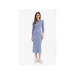 product_image_name-Defacto-Woman Polo Neck Bodycon Dress Short Sleeve Knitted Dress - Lt.Blue-2