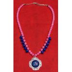 product_image_name-Generic-عقد من المرمر ودلاية  معدن وحجرية -من مليكة للاكسسوارات-ازرق في بينك-4