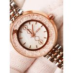 product_image_name-Generic-ساعة يد نسائية كاجوال - هيكل من الفولاذ المقاوم للصدأ ذهبي -4