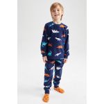 product_image_name-Defacto-Boy Crew Neck Regular Fit Knitted Pyjamas - Navy-1