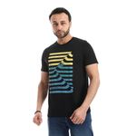 product_image_name-Ted Marchel-Round Neck Printed Regular Fit T-Shirt - Black-1
