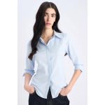product_image_name-Defacto-Woman Shirt Neck Fitted Long Sleeve Shirt - Lt.Blue-2