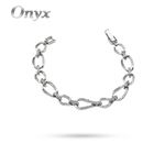 اسورة فضة 925 أنيق للنساء بها حلقات متشابكة في بعضها البعض