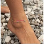 product_image_name-Pink-خلخال أنيق للنساء من حجر الفيروز مع سلسلة فضية-1