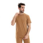 product_image_name-Shorto-تي شيرت رجالي كلاسيك قطن سادة - 4018- بني غامق-1