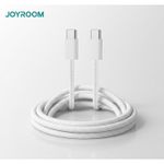 product_image_name-Strong Man-JOYROOM S-A45 Ben Series 60W كابل بيانات مضفر للشحن السريع من Type-C إلى Type-C، بطول 1 متر، أبيض-2