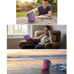 product_image_name-Kisonli-S18 Portable Bluetooth Speaker with RGB Lighting, 1200mAh Battery, Excellent Sound Quality, Outdoor/Indoor Wireless Speaker with Adjustable Colorful Light - Grey Color-5