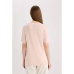 product_image_name-Defacto-Woman Bike Neck Regular Fit Short Sleeve T-Shirt - Lt.Pink-4