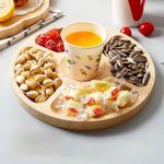 Generic صينية تقديم بامبو دائريه متقسمة