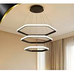 نجفة ليد مودرن سداسى 3 الوان بالريموت مقاس 55*60 سم