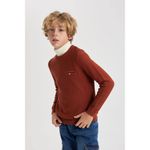 product_image_name-Defacto-Boy Crew Neck Regular Fit Pullover - Lt.Bordeaux-4