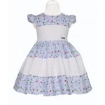 product_image_name-Generic-فستان أميرات بناتي من القطن - أزرق فاتح وأبيض -2