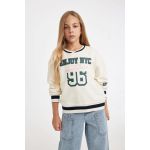 product_image_name-Defacto-Girl V Neck Relax Fit Sweat Shirt - Ecru-3