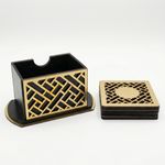Wood Coaster Set with Holder - image 3