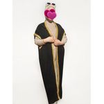 product_image_name-lusso moda-Gold Stitched Edges short Sleeves Black Kaftan-1