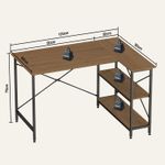 product_image_name-Generic-مكتب حرف L مع أرفف 120 سم زاوية قابلة للانعكاس بني-2