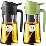 product_image_name-Generic-موزع زيت الزيتون، بخاخ زيت 2 في 1 للطبخ، زجاجة بخاخ زيت زجاجية سعة 16 أونصة/470 مل مع صبابة، موزع زيت بدرجة الغذاء وبخاخ زيت للمطبخ، للسلطة، الطهي، الشواء (أسود وأخضر)-1