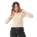 product_image_name-Menta By Coctail-توب قصير أساسي للنساء - 2596 - بيج-1