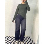 product_image_name-V A L Y A-تيشيرت نسائي مصنوع من القطن المضلع - أخضر داكن-2