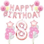 product_image_name-Generic-Birthday Decorations Set Pink Gold 8th Happy Birthday Party Decorations Kit for Girls Giant Number 8 Helium Balloons Ribbons Pom Poms-1