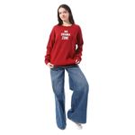 Andora Round Neck Patterned Pullover - Red - image 4