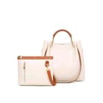 شنطه كتف حريمي سوداء مع شنطه كروس صغيره باللون الاسود