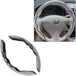 غطاء عجلة القيادة آمن وغير قابل للانزلاق، ملحق سيارة يناسب جميع السيارات (أسود مع بلورات، الرمز: 4993)