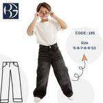 Boys' Modern Paneled Wide-Leg Jeans (Code: 185) – Edgy Style & Ultimate Durability