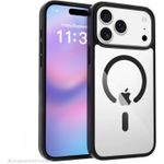 product_image_name-Generic-جراب مغناطيسي لموبايل ايفون 17 برو من جرابست متوافق مع ماج سيف، غطاء ممتص للصدمات مضاد للصدمات، اطار بولي يوريثين مقاوم للحرارة بلون سادة غير لامع، ظهر شفاف مضاد للخدش (اسود)-1