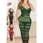 فستان سهرة/شاطئ ماكسي شفاف مع كسرات