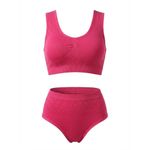 product_image_name-Generic-طقم لانجري  رياضي- قطعتين برا + أندر -  ليكرا - سلس (Seamless) من Fit & Feel - حمالة صدر رياضية داعمة مع كيلوت بخصر مرتفع - ناعم، مرن-4