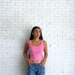 Ribbed Tank Top Square Neck - Pink