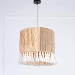 Kandil نجفة عصرية من القماش من قنديل مقاس 35 سم، بيج، سبيكة صلب