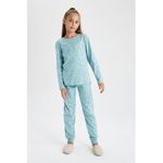 product_image_name-Defacto-Homewear Knitted Pyjamas - Dull Green-1