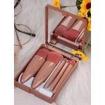 product_image_name-Generic-general Professional Makeup Brush Travel Makeup Brush Set Portable Professional Makeup Brush with PU Bag Eye Shadow Brush for Foundation Powder Blush with Mirror Multicolour-1