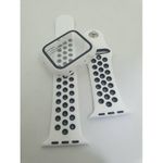 Band Silicon Strap Replacement & Case 2 In 1 For Apple Watch - 44mm - White/Black