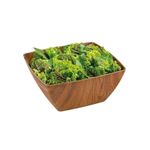 product_image_name-Generic-Wood Finish Plastic Bowl for Salads, Fruits and Popcorn Adds an Elegant Look to Your Home Square Shape 16cm (Shatterproof)-2