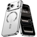 Clear for iPhone 17 Pro Max Case 2025, Phone Case iPhone 17 Pro Max 6.9" with MagSafe, Magnetic Plated Slim Thin Lightweight Soft TPU Electroplated Shockproof Bumper Protective Cover, Silver