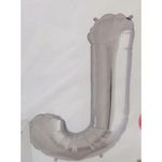 بالون هيليوم فضي على شكل حرف J مقاس 32 إنش