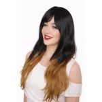 product_image_name-Generic-شعر مستعار باللون الاسود بأطراف باللون الاشقر الغامق بغره علي الجانبين -1