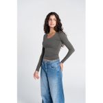 OUTDATED Cotton Wide Neck Long Sleeve - Olive - image 3