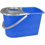 Blue oval bucket with a silver crescent and star